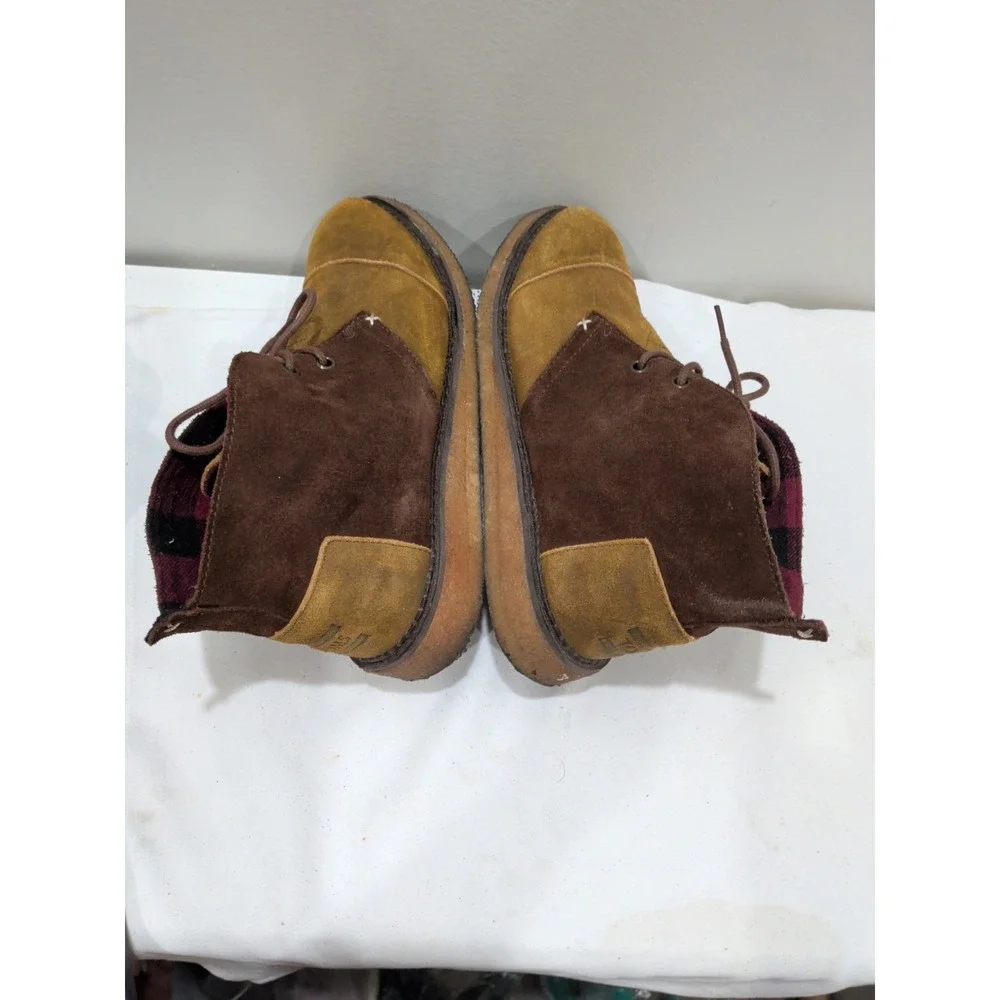 Toms Brown Suede Lace Up Chukka Boots Wedge men's Size 8.5